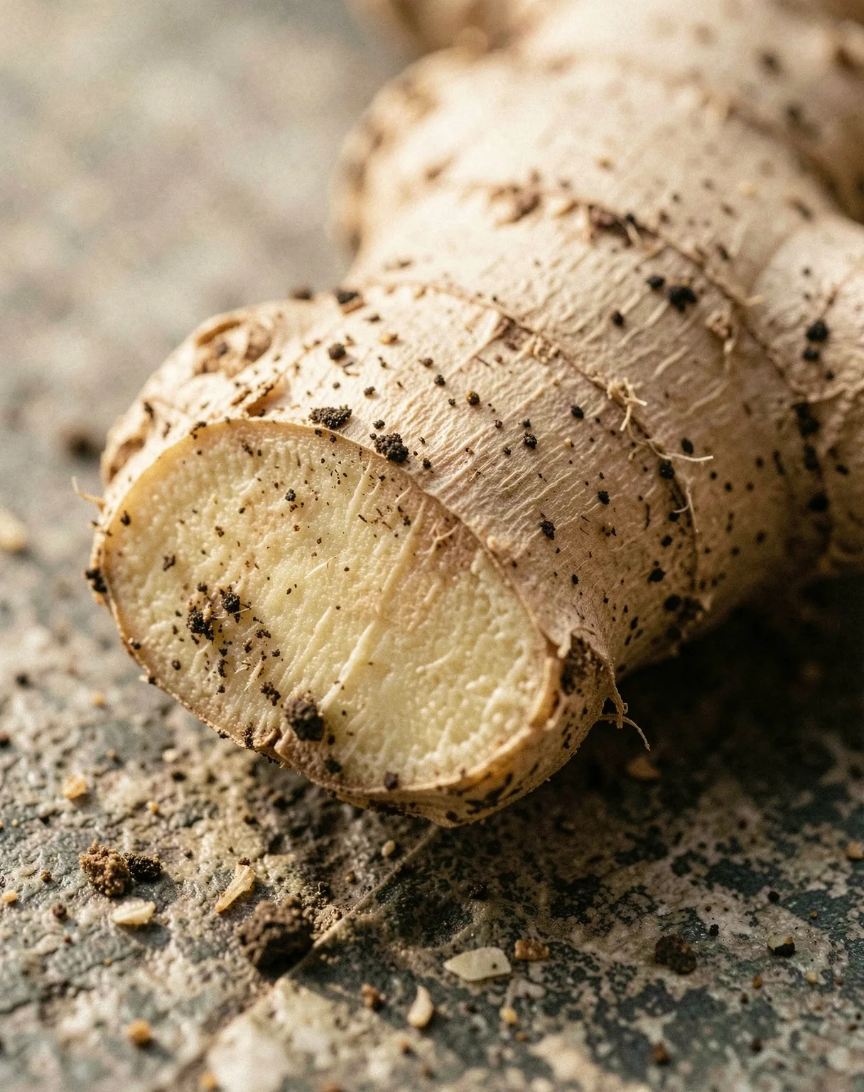 Botanical detail of fresh ginger